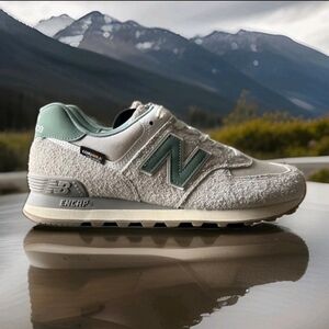 Men's New Balance Lifestyle 574 Shoes - Calcium Green/New Spruce  - M 8 / W 9.5